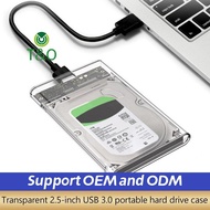 [T&O-t] Transparent External Hard Drive 2.5or3.0 Inch HDD SSD Case Micro-b To USB3.1 4TB Drive Housi