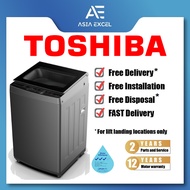TOSHIBA AW-DJ1000FS 9KG METALLIC GREY TOP LOAD WASHING MACHINE WITH DIRECT DRIVE INVERTER MOTOR