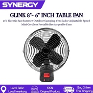 GLINK 21V 6/ 8 Inch Portable Camping Fan Cordless Rechargeable Fan