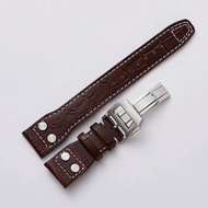 COD 22mm IWC Mark 17 Leather Strap Tali Jam Tangan Kulit Asli IWC - Cokelat Tua SALE!!!
