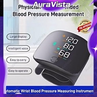 AuraVista Big LCD Display Digital Blood Pressure Monitor Wrist Style Rechargeable With Voice