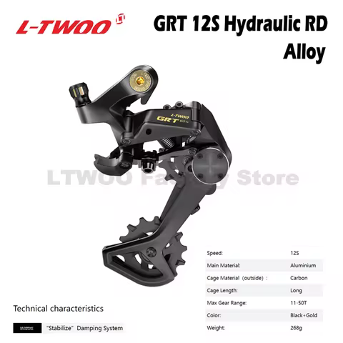 LTWOO GRT 1X12 Speed Hydraulic 12s Gravel Bike GRT Carbon Fibre Rear Derailleur GRT 1x12S Alloy Rear
