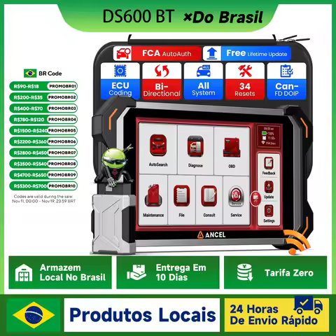 ANCEL DS600 BT Car OBD2 Scanner Bidirectional Diagnostic Scan Tool ECU Key Coding DoIP DPF TPMS BMS 