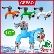GEESO 1/2" Universal Interface Faucet Double Outlet Dual Control Water Tap Connector Boutique 双控水龙头 