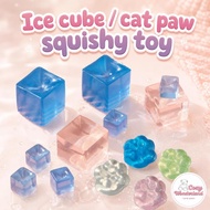 [Ice cube/ Cat Paw Squishy Toys] Children Tricky Toys Decompression Jelly Venting Toy Stress Relieve