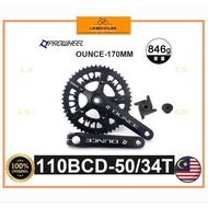 100% Original Prowheel Ounce Hollow Crank Set Road Bike/Folding Bike 50-34T Ready Stock Malaysia Bic