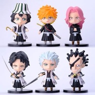 一套六款 死神 BLEACH 黑崎一護 日番谷冬獅郎 約10cm 手辦模型擺件 公仔 日本動漫周邊 全新袋裝連底座 同款優質版