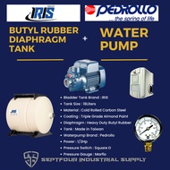 Pedrollo 1/2 HP JET Waterpump with IRIS Horizontal Bladder/ Butyl Rubber Diaphragm Tank (set)