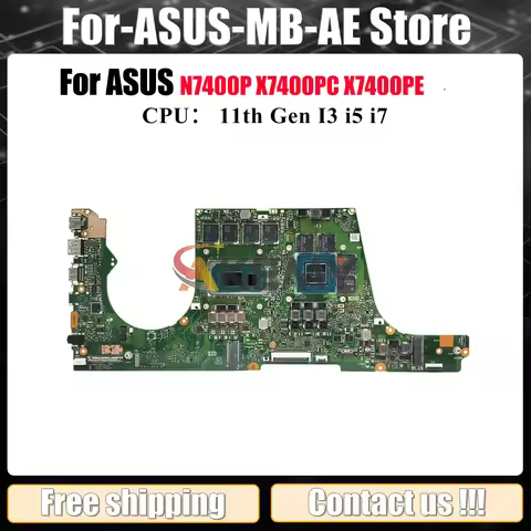 X7400PC Laptop Motherboard For ASUS V3400P X7400P X7400PC N7400P V3500P K3500P K3400P X7400PE Mainbo
