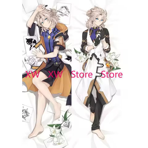 Genshin Impact Albedo Dakimakura Hugging Body Anime Cosplay Pillowcase Custom 2 Side Print Throw Sof