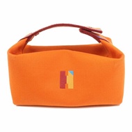 HERMES 帆布Bride A Brac PM銀扣手挽袋