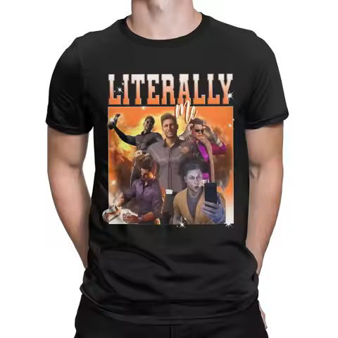 Cool Johnny Cage Literally Me T-Shirt for Men Round Neck Cotton T Shirt Short Sleeve Tee Shirt 4XL 5