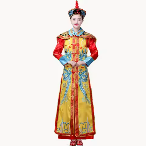 Queen Empress Dress Game Of Qing Dynasty Costume For Adult Women Chinese traditional Clothings Act C