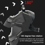 RAJA Topeng Helm Las Otomatis plus senter headlamp Auto Darkening Solar Welding Helmet Mask with LED
