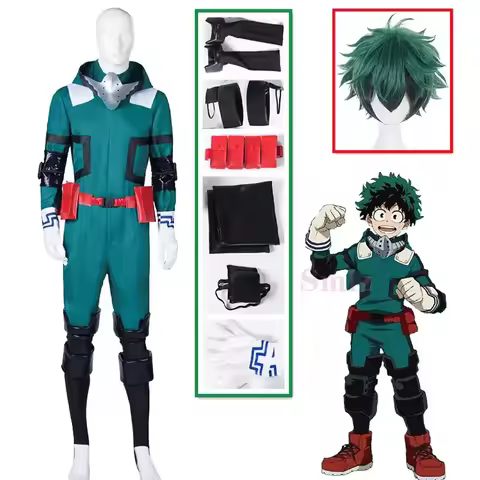 Anime My Hero Academia Cosplay Midoriya Izuku Deku Battle Cosplay Costume Unisex Costume Set Hallowe