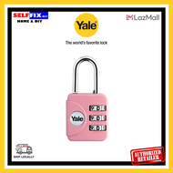 YALE Luggage Padlock - YP1/28/121/1 - PINK - 28mm 3-Digit Combination Pad Lock - Travel Essentials (Bag Lock)