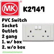 [2pc bundle!] MK PVC Switch Socket Outlet MK 2747 2 gang with or without PVC box