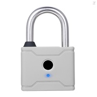 T1006D Smart Fingerprint Padlock Rechargeable Keyless 20 Fingerprints Emergency Unlocking Easy Operation IP65 Waterproof Anti-theft Security Padlock Door Luggage Backpack Lock