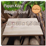 Wooden board 20x30x1.5 cm Wooden Scrap board Wooden cutting board tray