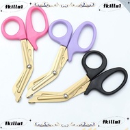 FKILA Nurse Scissors, 18cm Titanium plating Trauma Shears, Stainless Steel Bandage Scissors