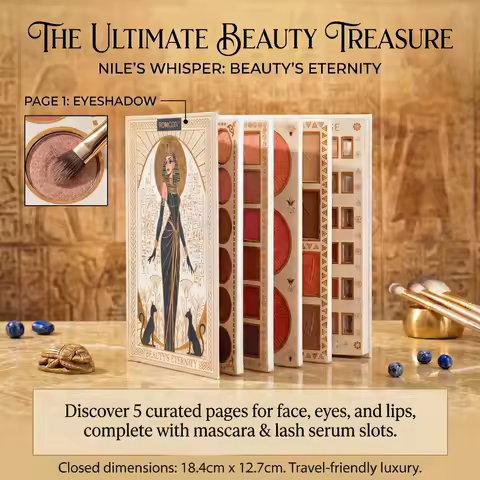5-Page All-in-One Makeup Book Eye Shadow Powder Blusher High Gloss Powder Facial Mask Lip Gloss Masc