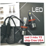 bag Y2 Led bulbs - 3 colors / 1 pin color H1, H3, H4, H7, H11, 9005/HB3, 9006/HB4, 9012 - super brig