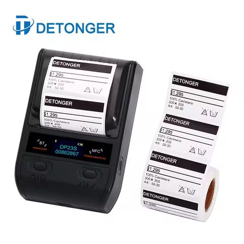 DETONGER DP23S/DP30S Multifunctional Wireless BT Mobile for Android iOS Barcode Thermal Label Maker 