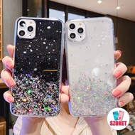 Glitter Powder Quicksand Star Sequins Transparent Soft Shockproof Phone Case For Huawei Y6 Y7 Pro PRIME CX10P Honor 8A Nova 3i P50 Mate 40 Pro P40 Anti-fall Phone Casing Cover