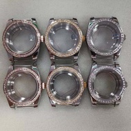 36MM Watch Case PVD Steel Electroplated Stone Bezel Case Sapphire Glass for  NH35/NH36 Movement