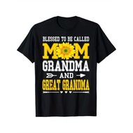 [Blessed Mom Grandma Tee] 100% Cotton Blessed To Be Called Mom Grandma Great Grandma Mother's Day T-
