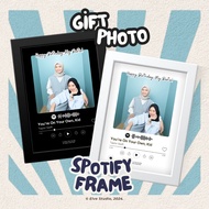 PUTIH HITAM Elve Gift Custom Spotify Photo Frame Black and White 5R/8R Graduation Anniversary Birthd