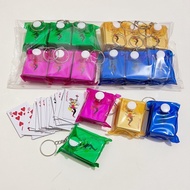 Creative Mini Playing Cards Keychain Cartoon Playing Cards Hanging Ornaments Travel Portable Poker