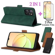 2 IN 1 For Realme 10 5G Realme 10T 5G Realme 9i 5G For Skin Feel Flip Case Leather With Two Piece Ce