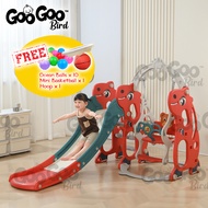 GOOGOO BIRD KACABOSS Premium Slide 170cm Extra Long 3 in 1 Slide and Swing With Guardrail Papan Gelo