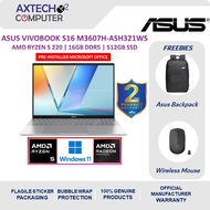 ASUS Vivobook S16 M3607H-ASH320WS / M3607H-ASH321WS 16" FHD OLED Laptop (R5 220, 16GB, 512GB, AMD, W