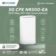 Tuoshi 5G CPE Router NR500-EA Openline 1800 Mbps Wi-Fi 6 High Speed Network 2000mAh x2 ZZM Trading