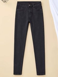 黑色 緊身 修身 貼身 高腰 九分牛仔褲