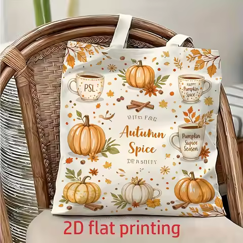 Autumn Spice Season Shoulder Bag, Pumpkin Spice Latte Cup, Pumpkin, Cinnamon And Fall Leaf All-Over