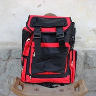 B162黑色紅色大容量大口袋設計後背包(義大利帶回vintage全新)