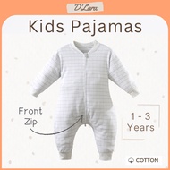 D'LARA Kids & Toddler Pajamas | Front Zipper | Baju Tidur Budak dan Kanak | 1 - 3 Years Old