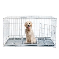 กรงพับได้ ขนาด 85/100/130 ซม. กรงขนาดใหญ่ กรงสุนัข สีเทาระเบิด สีดำ กรงแมว กรงสัตว์เลี้ยง พร้อมถาดรอง ป้องกันสนิม Dog Cage Gas.Ton