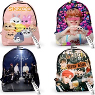 Fashion Boys Girls Stray Kids School Bags Children's Backpacks Students SKZOO Cartoon Print Backpack Oxford Keychain Schoolbag