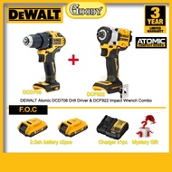 DEWALT Atomic Brushless Cordless DCF922 D2-B1 1/2” Impact Wrench & DCD708D2-BI 13mm ( 3/8" ) Drill D