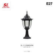 SL LIGHTING | Post Light โคมไฟหัวเสา สไตล์วินเทจ รูปทรงหมวก E27 รุ่น SL-11-20980S/BK
