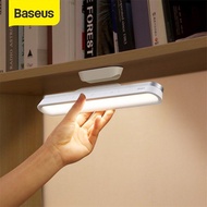 BASEUS มินิ USB แบบชาร์จไฟแม่เหล็ก LED โคมไฟกลางคืนไฟตู้เสื้อผ้าโคมไฟตั้งโต๊ะโต๊ะศึกษาหมุนได้ Dimmable
