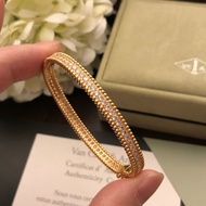 【Best quality】Vca new 18k gold Perlee full diamond bracelet women classic fashion simple atmosphere 