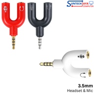 SPLITTER AUDIO MIC AUDIO SPLITTER U UNIVERSAL AUDIO SPLITTER SHAPE U 3.5MM TO HEADSET & MIC