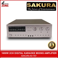 SAKURA AV 757 / SAKURA AMPLIFIER / SAKURA AV 757 2CH DIGITAL KARAOKE MIXING AMPLIFIER 1650 WATTS / A