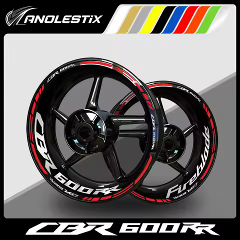 AnoleStix Reflective Motorcycle Wheel Sticker Hub Decal Rim Stripe Tape For Honda CBR 600RR 2024 202