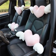 Automotive Headrest Neck Pillow Plush Loving Heart Wings Car Car Seat Cushion Neck Pillow Fashion Tr